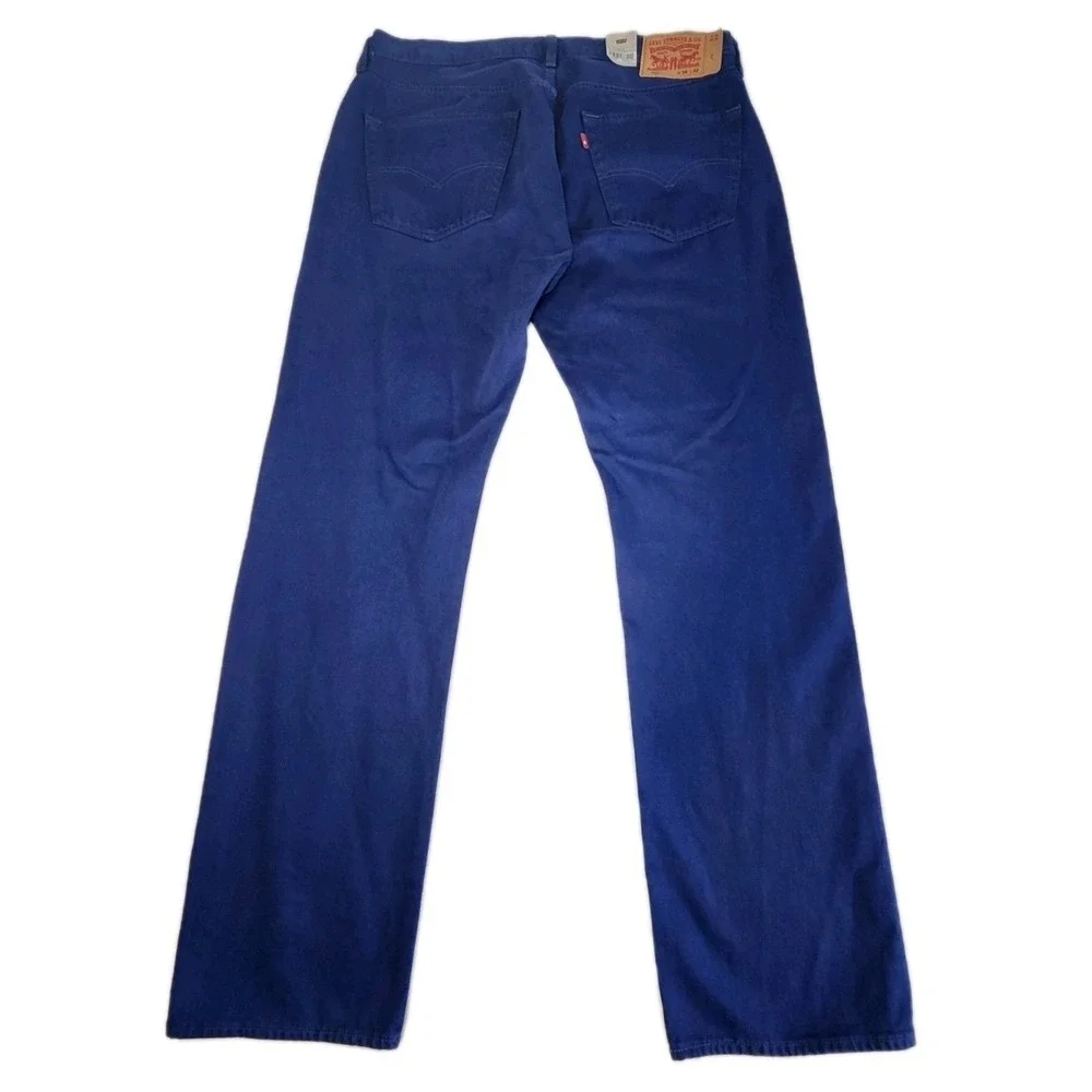 LEVI'S 501 Original Fit Straight Jeans Mens 36 x 32 Cobalt Blue Colorful NEW